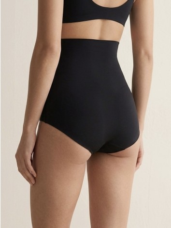 Dámske čierne elastické sťahovacie prádlo s vysokým pásom