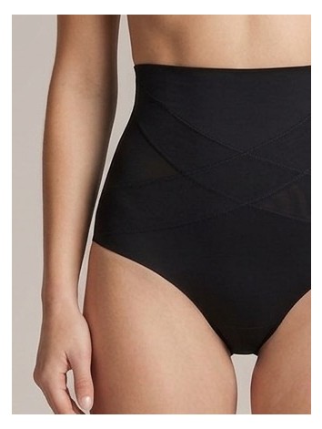 Dámske čierne elastické sťahovacie prádlo s vysokým pásom Lorena