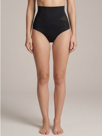 Dámske čierne elastické sťahovacie prádlo s vysokým pásom Lorena