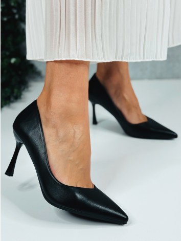 Dámske čierne matné lodičky na nízkom opätku 2