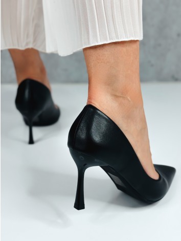 Dámske čierne matné lodičky na nízkom opätku 2