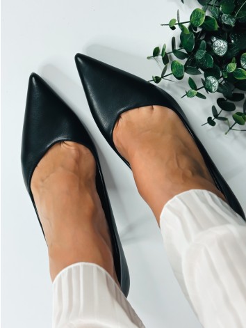 Dámske čierne matné lodičky na nízkom opätku 2