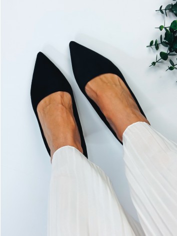 Dámske čierne semišové lodičky Lina