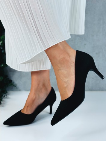 Dámske čierne semišové lodičky Lina