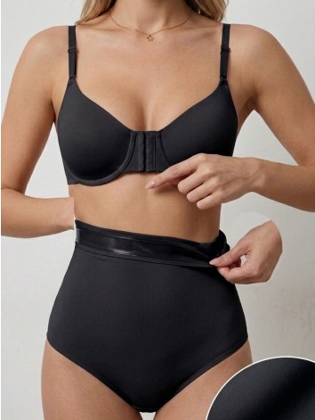 Dámske čierne sťahovacie prádlo s vysokým pásom