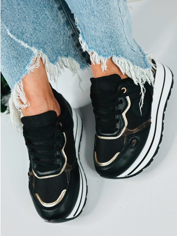 Dámske čierne tenisky na platforme NK