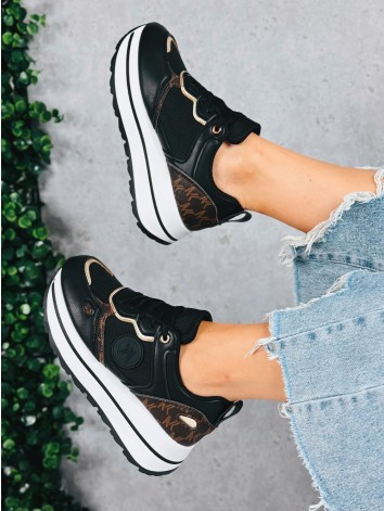 Dámske čierne tenisky na platforme NK