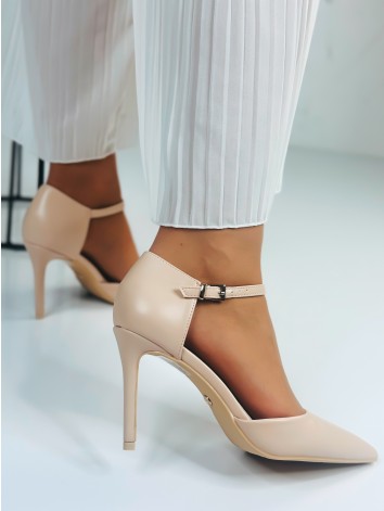 Dámske elegantné matné béžové sandále