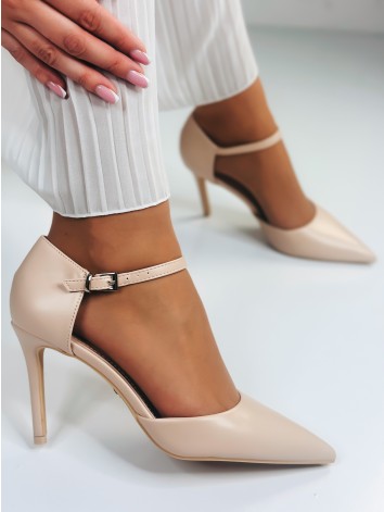 Dámske elegantné matné béžové sandále