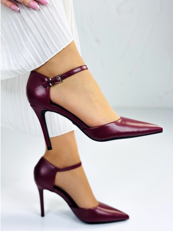 Dámske elegantné matné bordové sandále