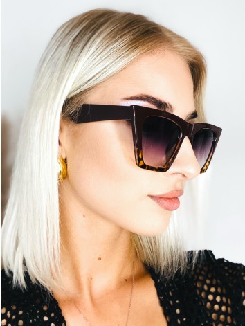 Dámske fialovohnedé štýlové slnečné okuliare