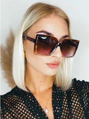Dámske hnedé slnečné okuliare s leopardím vzorom Loea