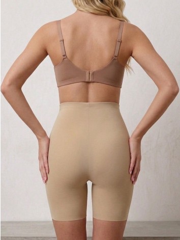 Dámske hnedé sťahovacie prádlo s čipkou a vysokým pásom