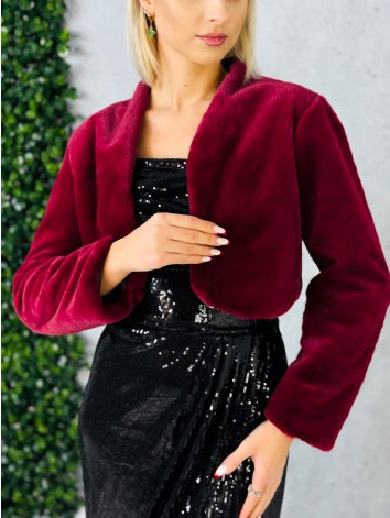 Dámske krátke bordové bolero Lusia