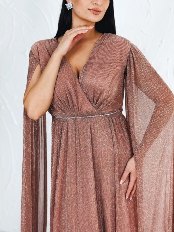 Dámske krátke spoločenské šaty s opaskom - ružové