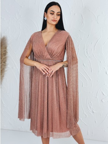 Dámske krátke spoločenské šaty s opaskom - ružové