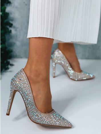 Dámske luxusné lodičky s ozdobnými kamienkami