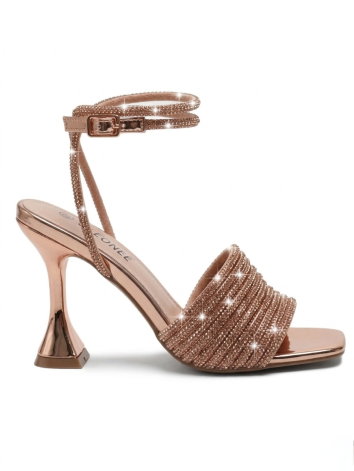 Dámske medené sandále s ozdobnými kamienkami Lela