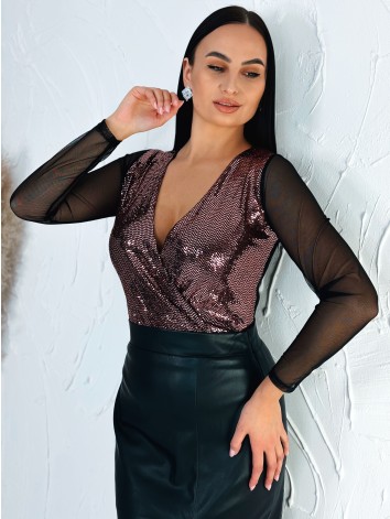 Dámske medené trblietavé body