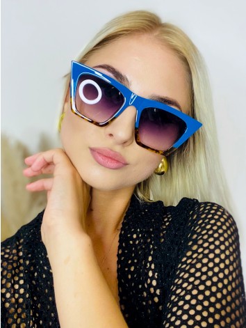 Dámske modré štýlové slnečné okuliare