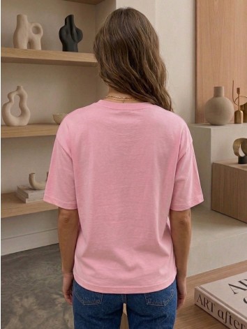 Dámske ružové bavlnené oversize tričko CALIFORNIA