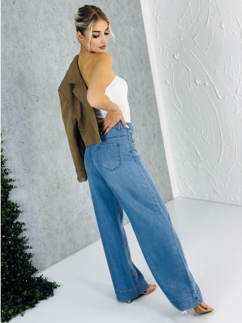 Dámske široké letné rifle s vysokým pásom Lungia