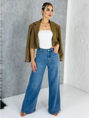 Dámske široké letné rifle s vysokým pásom Lungia