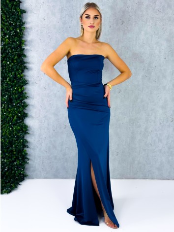 Dámske spoločenské priliehavé šaty s viazačkou a riasením na zadnej časti Princess - petrolejové