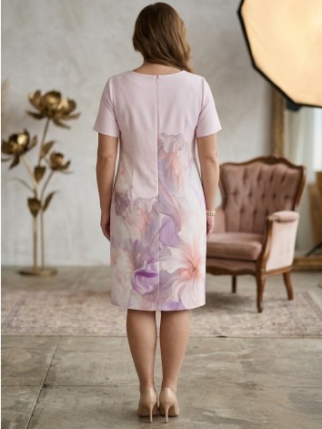 Dámske spoločenské šaty pre moletky s kvetovanou potlačou - ružové