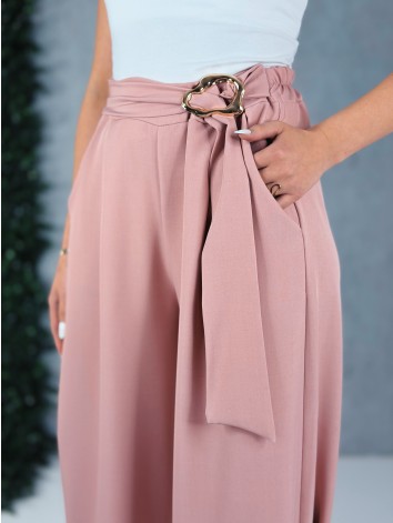 Dámske staroružové elegantné široké nohavice so sťahovaním Santorini