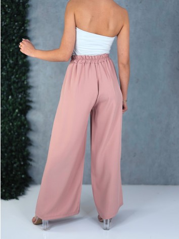 Dámske staroružové elegantné široké nohavice so sťahovaním Santorini