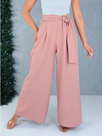 Dámske staroružové elegantné široké nohavice so sťahovaním Santorini