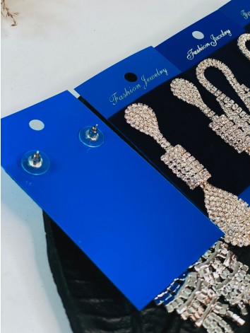 Dámske štrasové strieborné náušnice Ilea