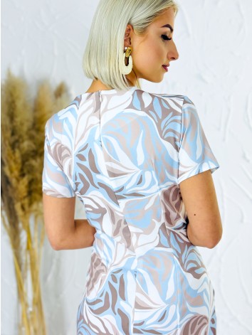 Dámske svetlo modré elegantné spoločenské šaty pre moletky