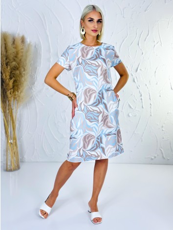 Dámske svetlo modré elegantné spoločenské šaty pre moletky