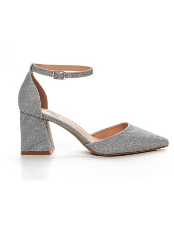 Dámske trblietavé strieborné sandále Arija