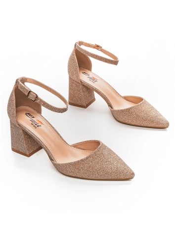 Dámske trblietavé zlaté sandále Arija