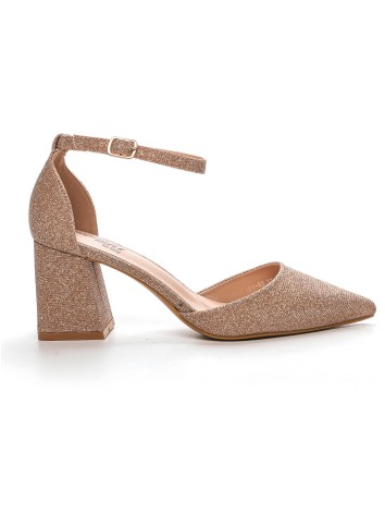 Dámske trblietavé zlaté sandále Arija