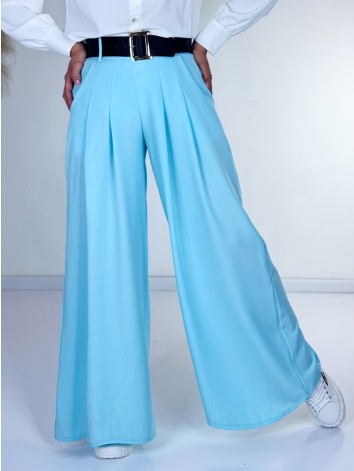 Dámske tyrkysové široké nohavice s opaskom Dubaj