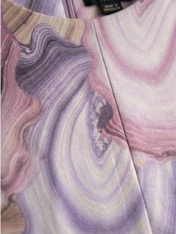 Dámske vzorované spoločenské šaty pre moletky s 3/4 rukávom