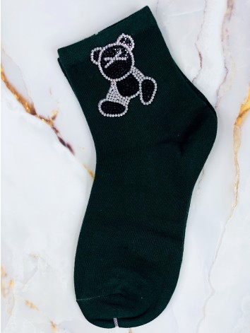 Dámske zelené ponožky s kamienkami TEDDY