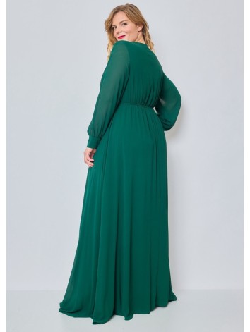 Dámske zelené spoločenské šaty s rázporkom ALEXA