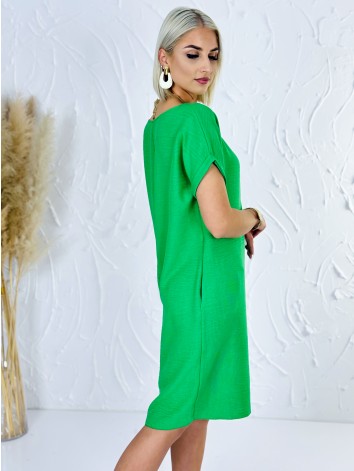 Dámske zelené voľné letné šaty aj pre moletky s vreckami