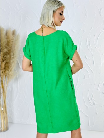 Dámske zelené voľné letné šaty aj pre moletky s vreckami