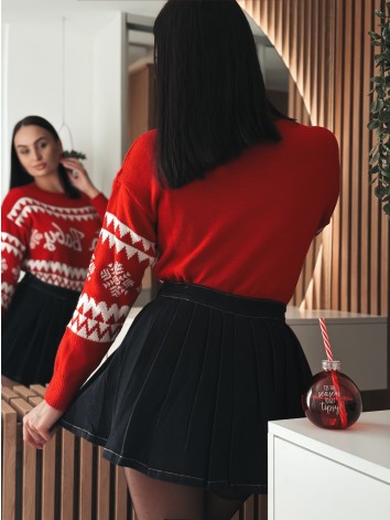 Dámsky červený vianočný sveter Santa Baby