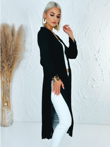 Dámsky čierny elegantný plisovaný prehoz