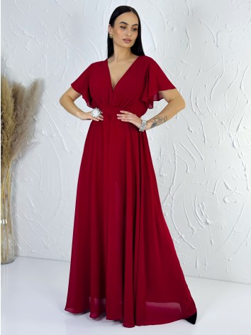 Dámsky elegantný bordový overal s krátkym rukávom pre moletky