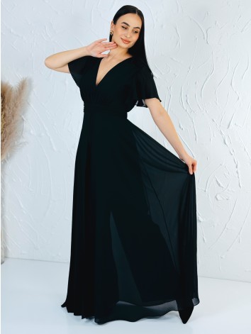 Dámsky elegantný čierny overal s krátkym rukávom pre moletky