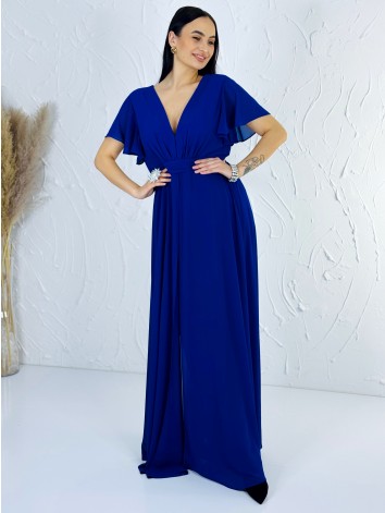 Dámsky elegantný modrý overal s krátkym rukávom pre moletky