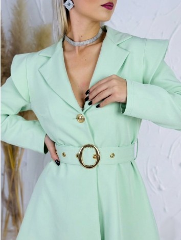 Dámsky elegantný overal s opaskom - zelený
